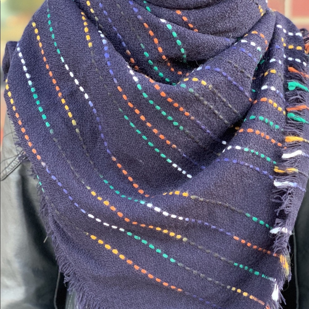 Navy Blanket Scarf